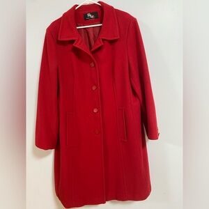 SM2- Women’s long red wool coat‎